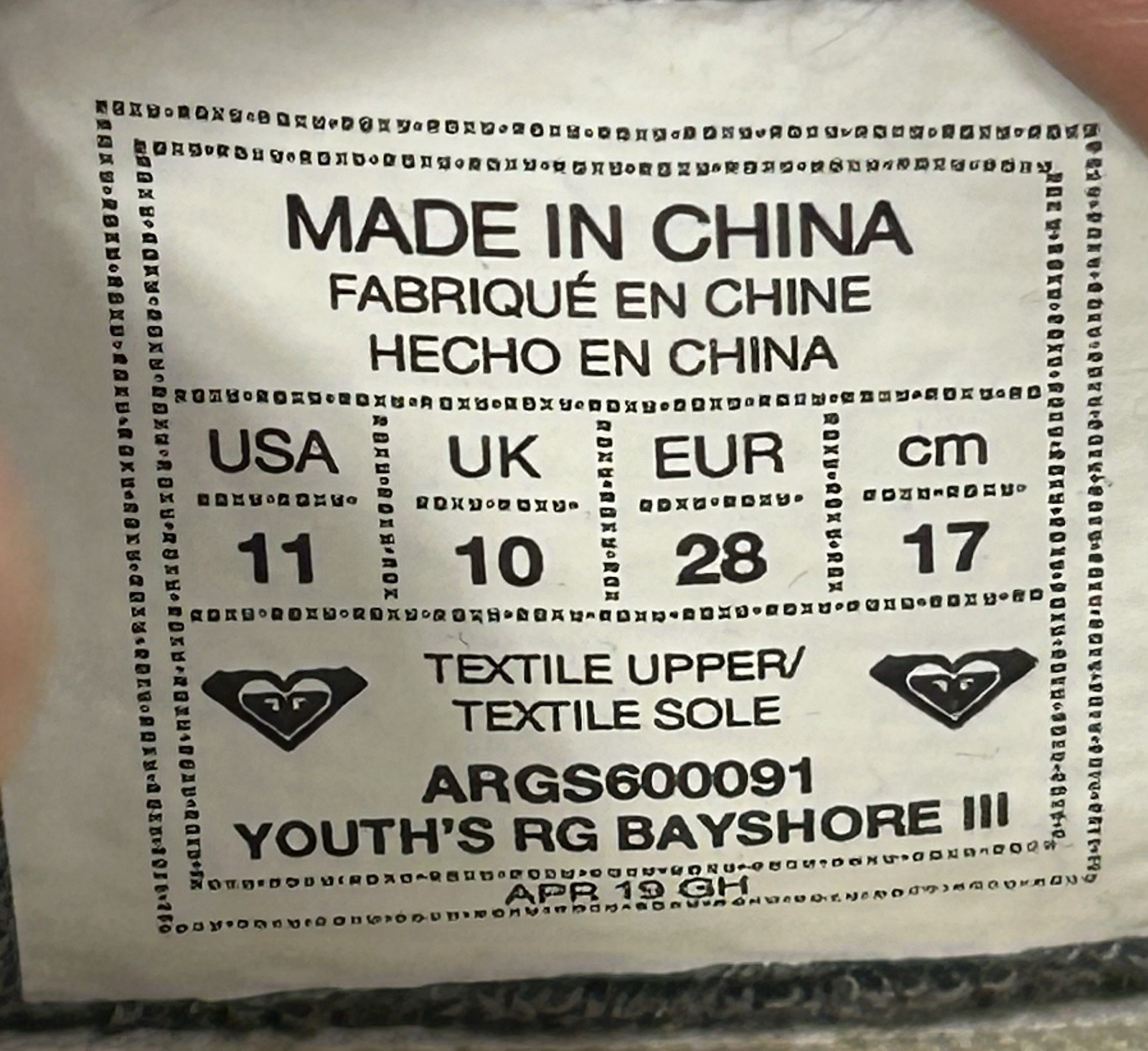 Roxy RG Bayshore III Slip On Shoes Sneakers Size 11 Youth Girls Floral EUC