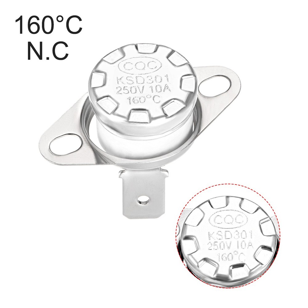 KSD301 160°C 10A Normally Closed Temperature Control Switch Ceramic Material,5pc