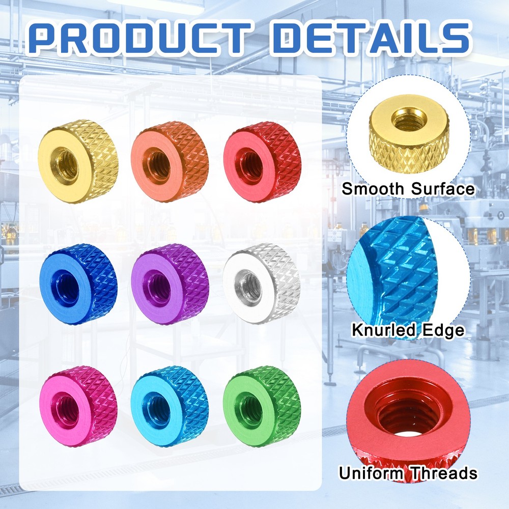 4Pcs M6x12mmx5mm Knurled Thumb Nuts, Yellow