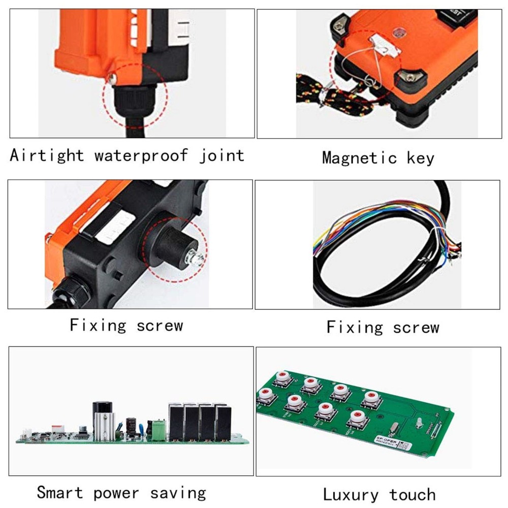 100M Transmitter+Receiver 12-72V Wireless Remote Control For Hoist Crane