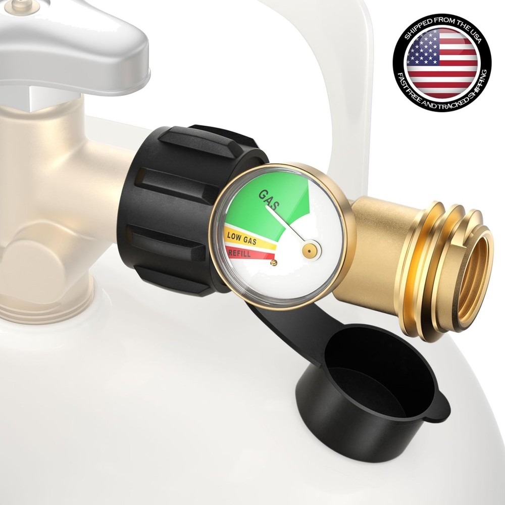 Durable Solid Brass Propane Level Indicator for 5-40 lb Tanks - Easy Install