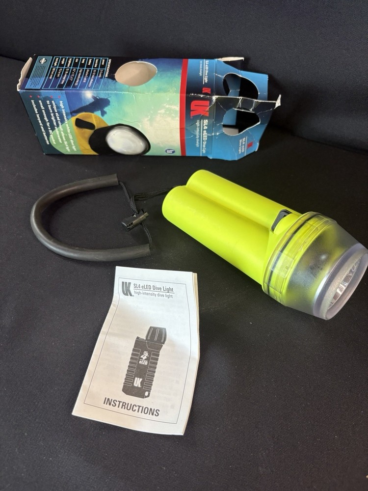 Princeton Tec SL4 LED Dive Light Scuba Flashlight w/ Box Instructions