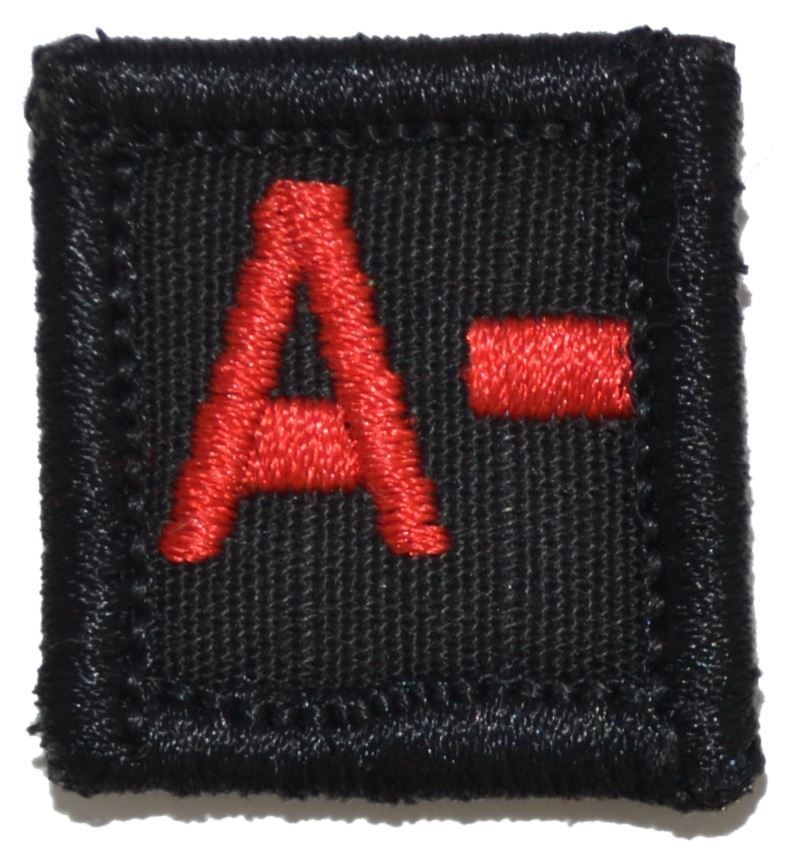 Blood Type - 1x1 Military/ Patch Hook Backing (All Blood Types) Army