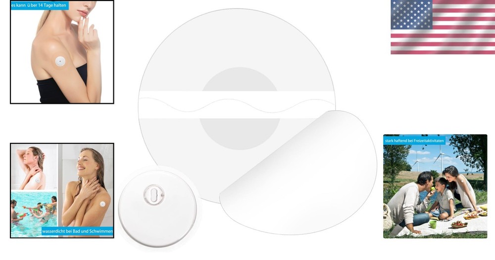 Transparent 20 Pack Libre 3 Adhesive Sensor Covers - Skin-Friendly & Durable