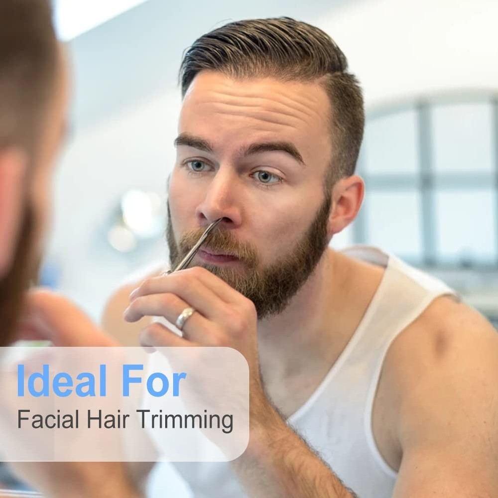 Eyebrow Scissors, Precision Grooming Shears, 1Pcs Silver