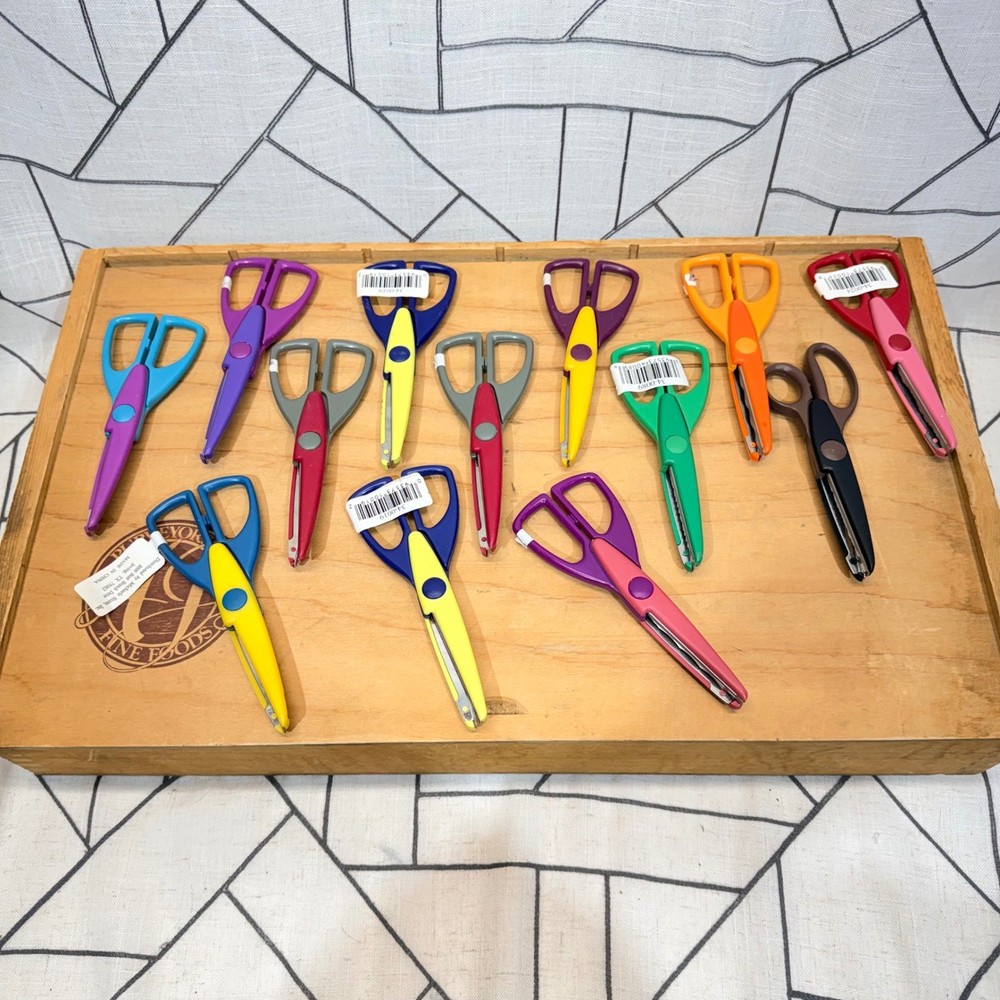 Paper Edgers Decorative Craft Scissors 12 Pair Pinking Shears Scrapbooking Tools