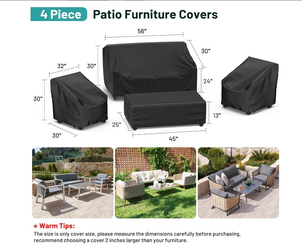 Patio Furniture Cover Waterproof Outdoor Sectional Sofa Set Covers Heavy Duty