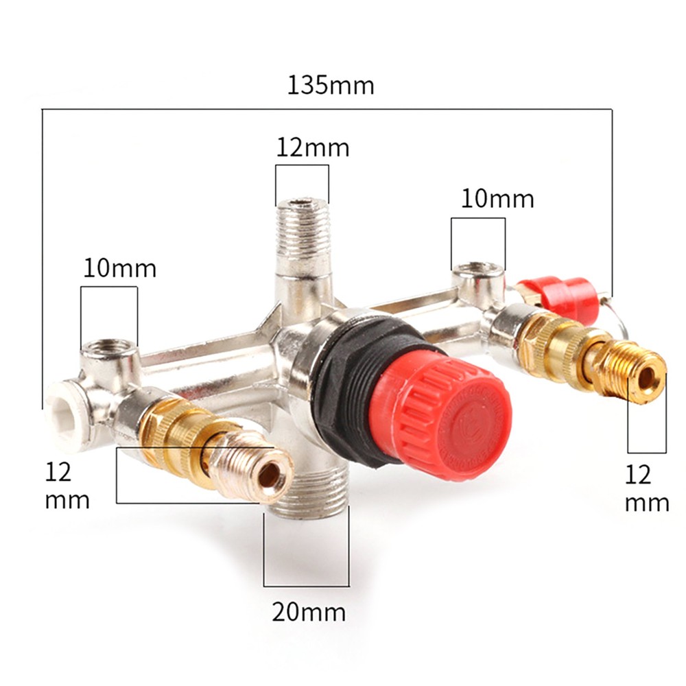 1PC Air Compressor Pressure Valve Switch Control Manifold Regulator Gauges Tool