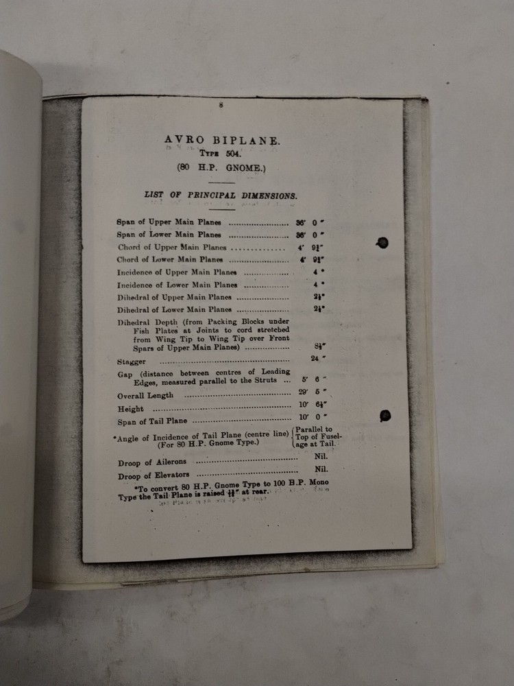 Avro Biplane Type 504 Rigging Notes-Copy