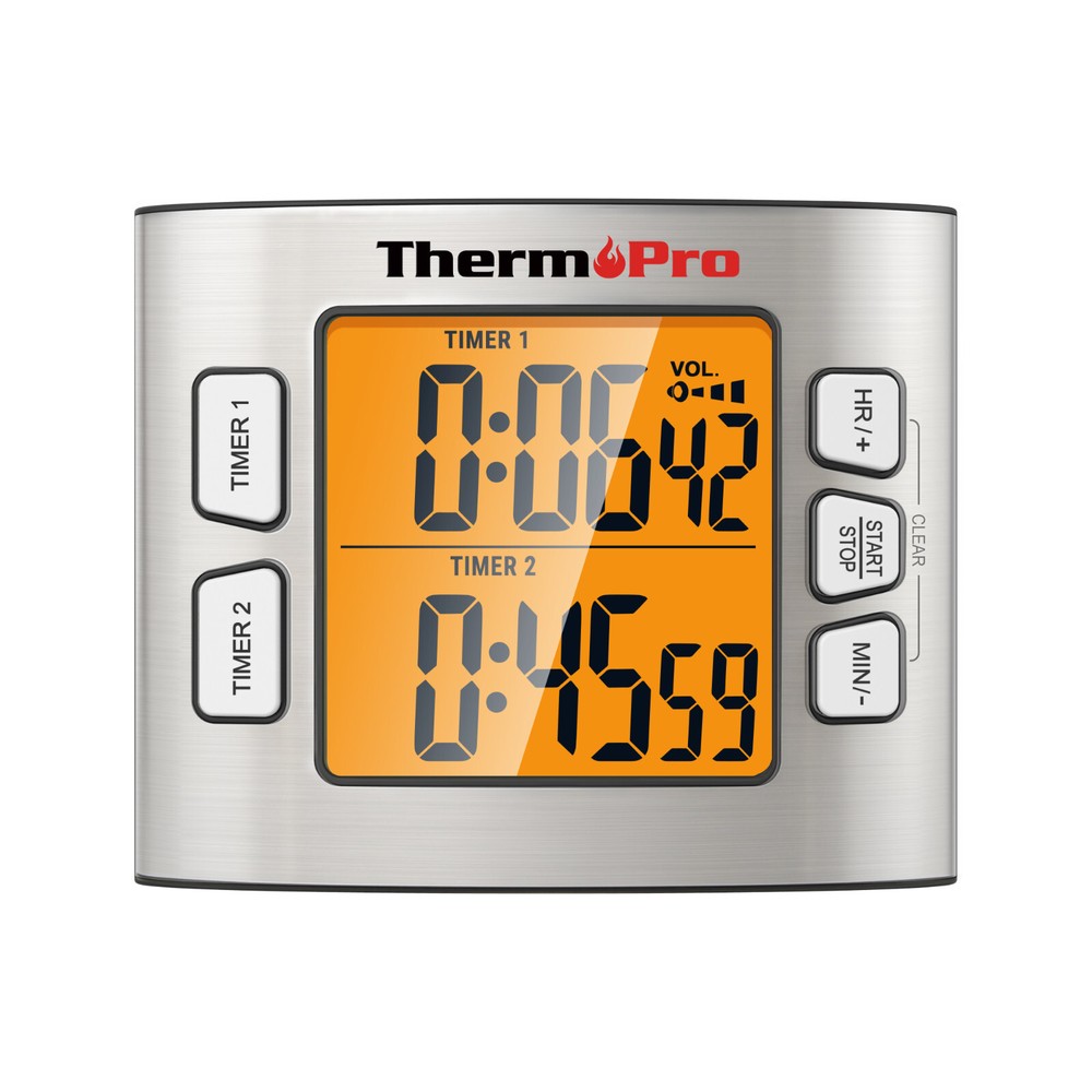 ThermoPro LCD Digital Kitchen School Timer Clock W/ Dual Countdown Stop Watches
