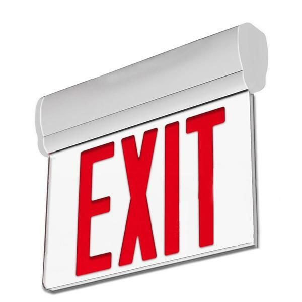 LED Exit Sign 3W Edge Lit Red - Surface Mount With 90-min Battery Backup