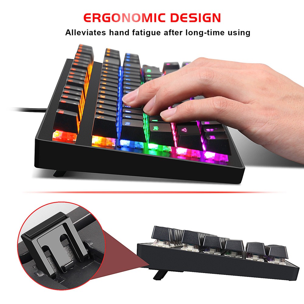 Mechanical Gaming Keyboard Computer Desktop and Mouse RGB Led Light Backlit