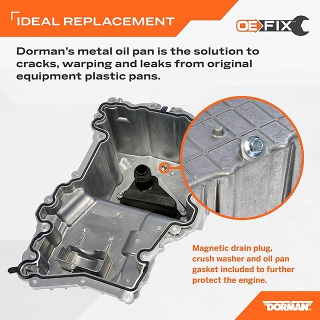 Dorman 264-792 Engine Oil Pan For 2018-24 Ford F-150 2.7L V6 Upgraded To Metal