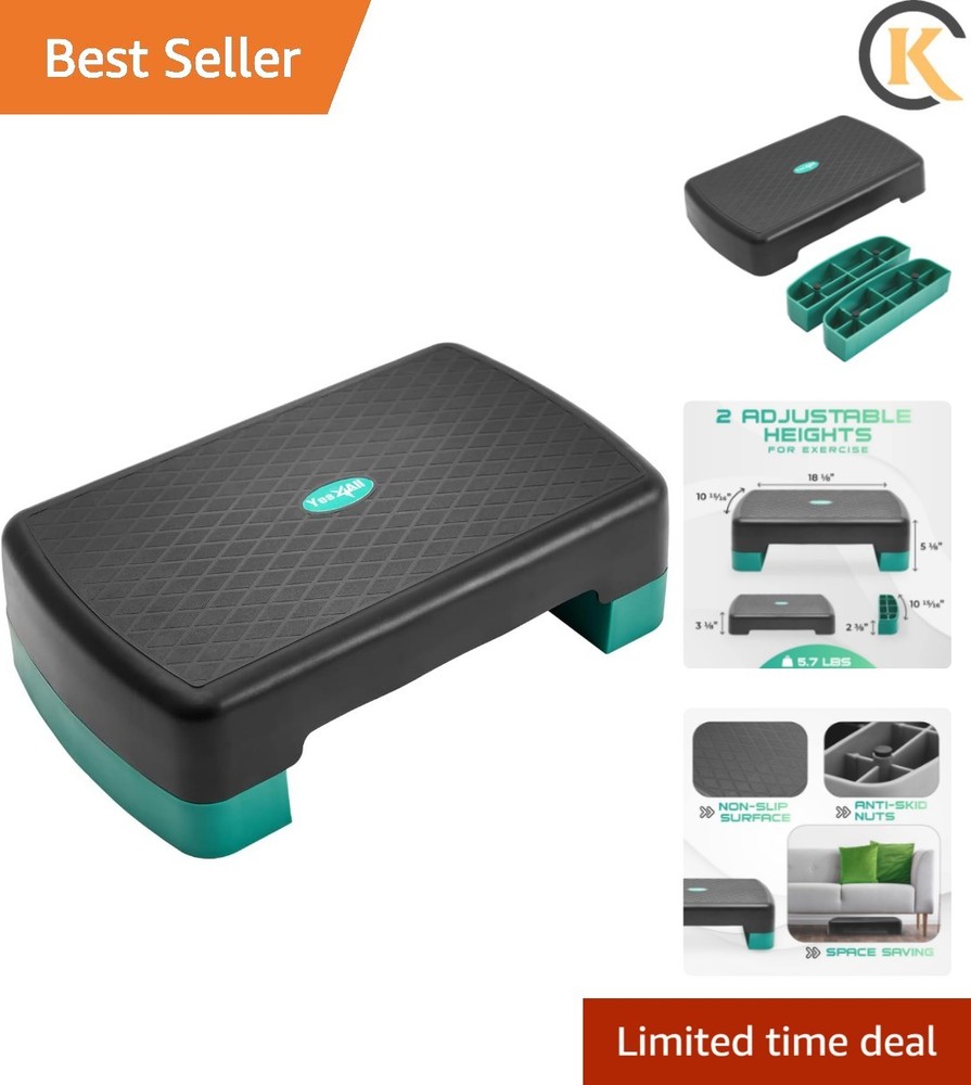 Lightweight 2-Level Step Platform with Risers – Ideal for Home Workout & Balance