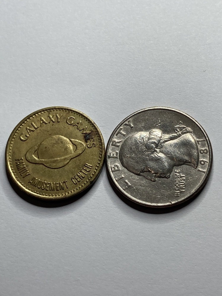 Vintage Galaxy Games Arcade Token Planet 22mm #rt1