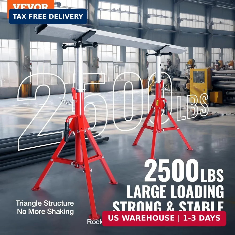 Pipe Jack Stand Robust Steel Heavy-Duty Construction | Adjustable Height Range |