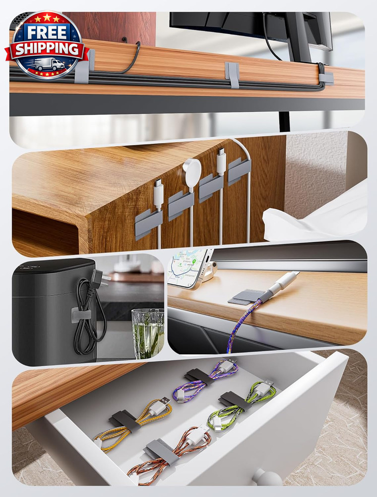 100Pcs Adjustable Hook and Loop Cable Ties for Easy Wire Management