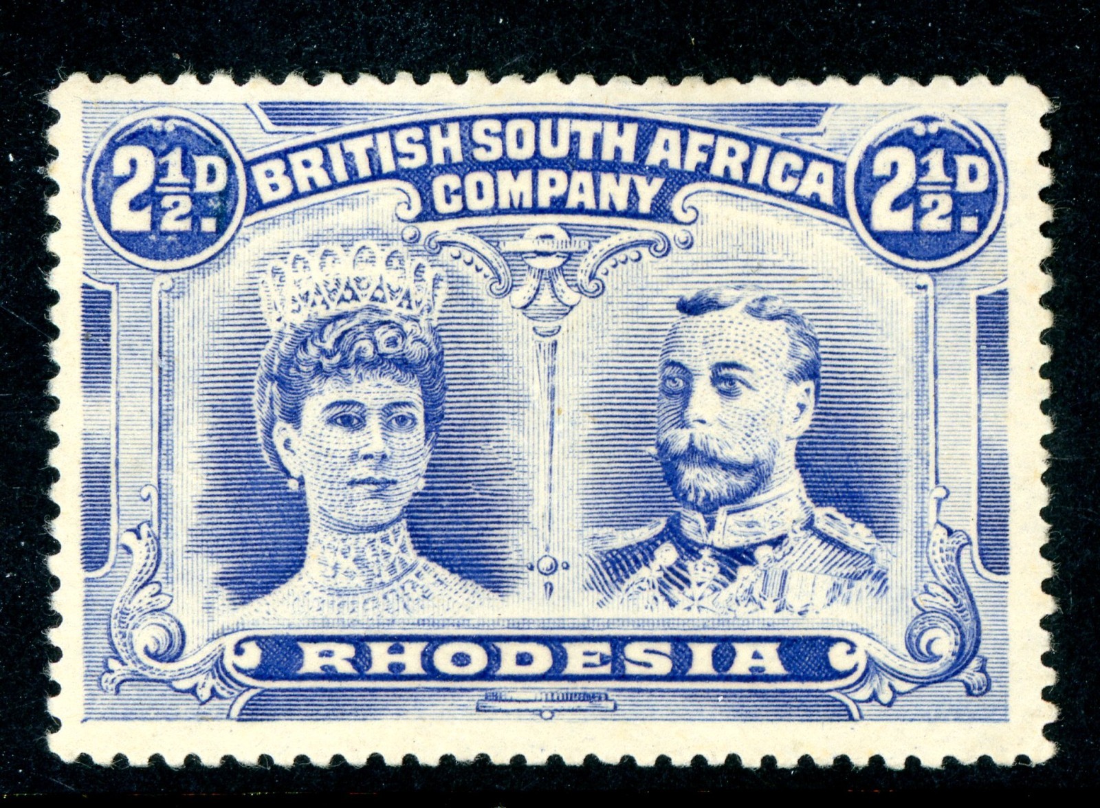 Rhodesia 1910 British KEVII 2½p Ultramarine Perf 13½ SG #184 Mint S362
