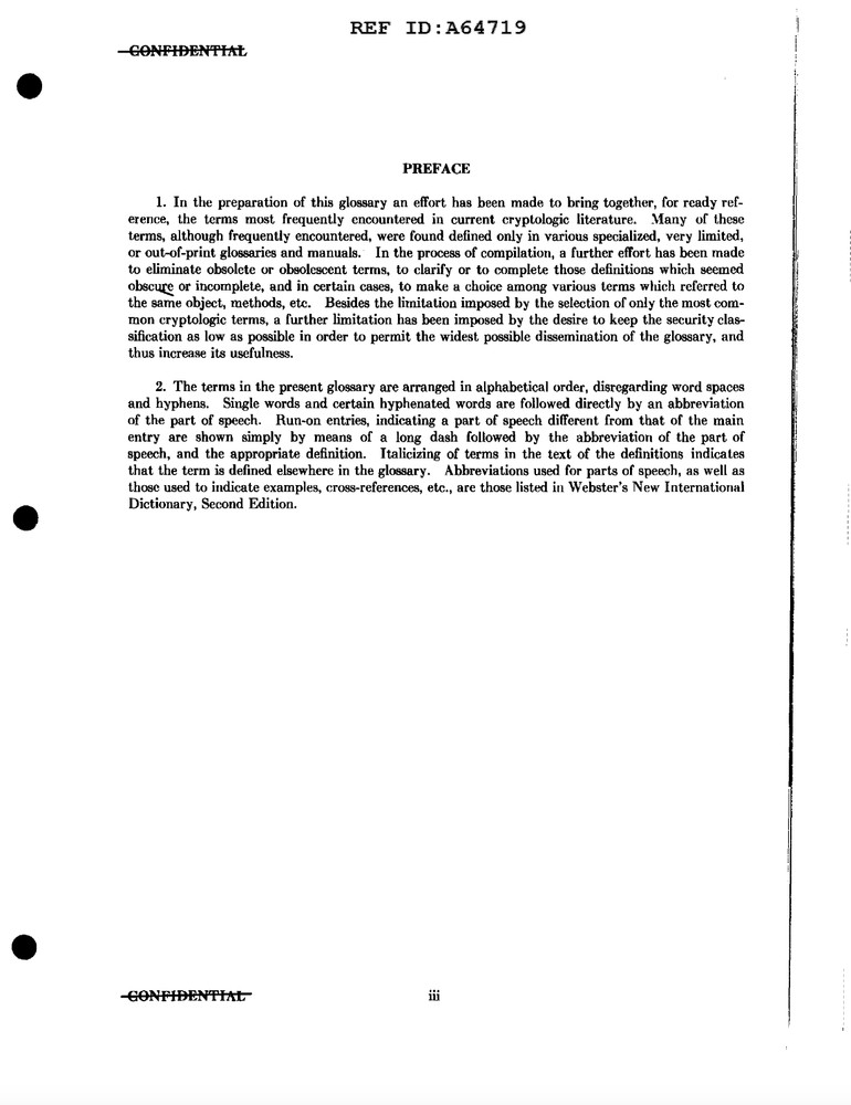 44 Page 1955 Declassified Confidential NSA Basic Cryptologic Glossary on CD