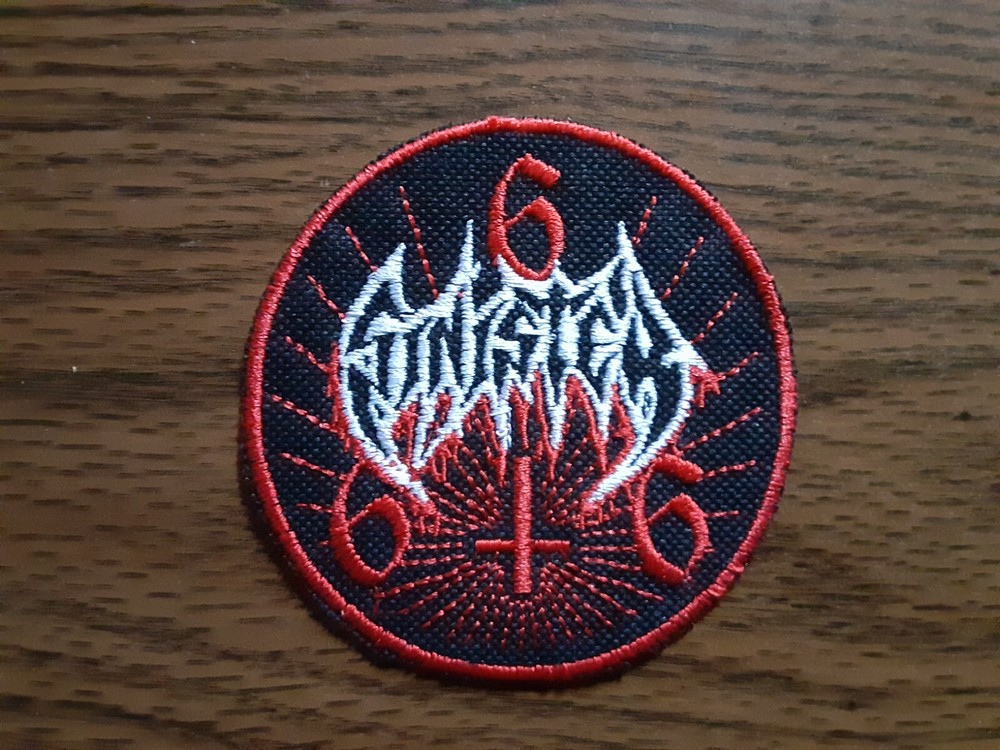SINISTER 666, IRON ON EMBROIDERED PATCH