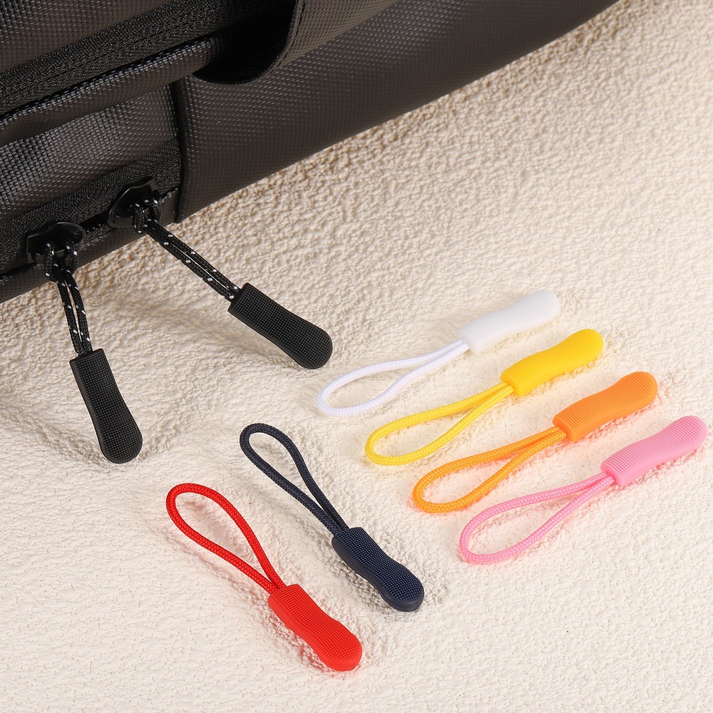 50Pcs Zipper Pulls Replacement Cord Extender, 63.3mm Black