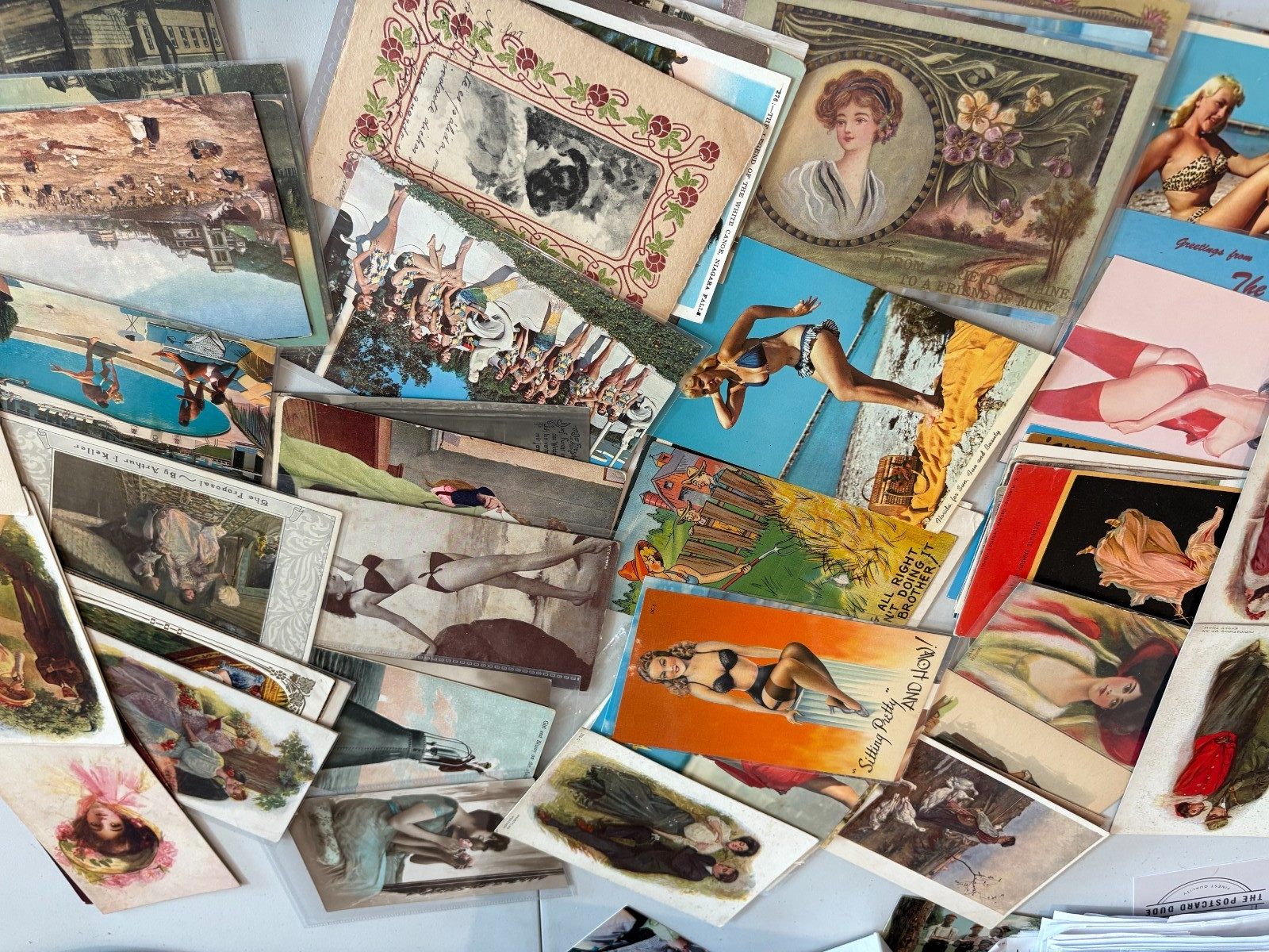 Lot of 25 UNUSED Vintage Postcards USA & FUN TOPICS! 1900s-60s FREE SHIPPING