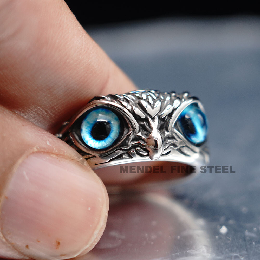 MENDEL Womens Cute Owl Bird Ring Stainless Steel For Women Teen Girls Size 5-9