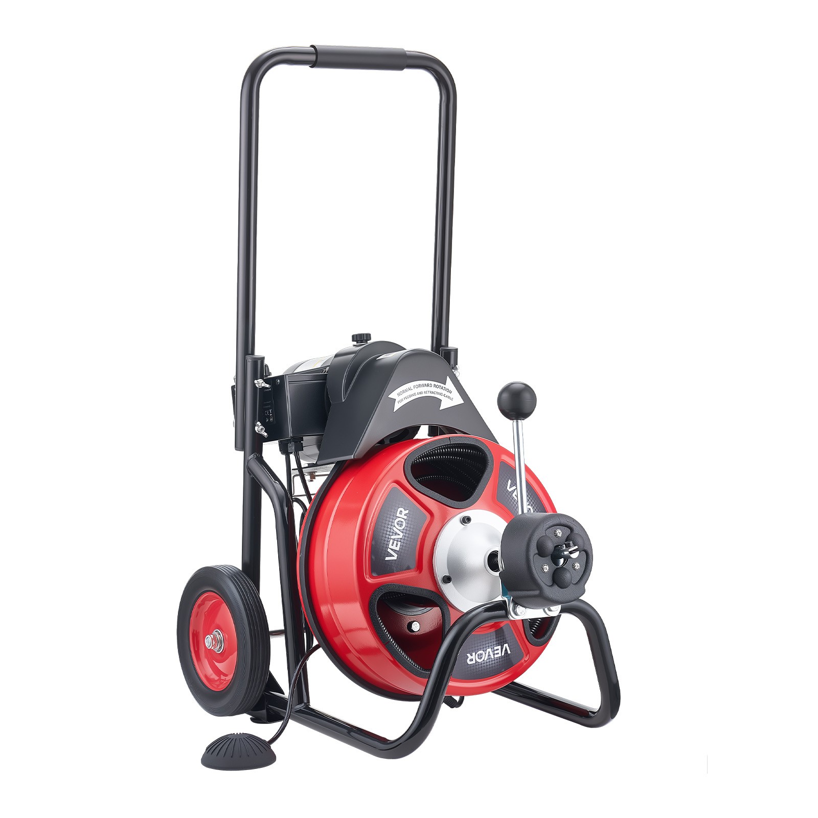 VEVOR Drain Cleaner Machine Electric Drain Auger 100 FT x 1/2 In Auto Feed