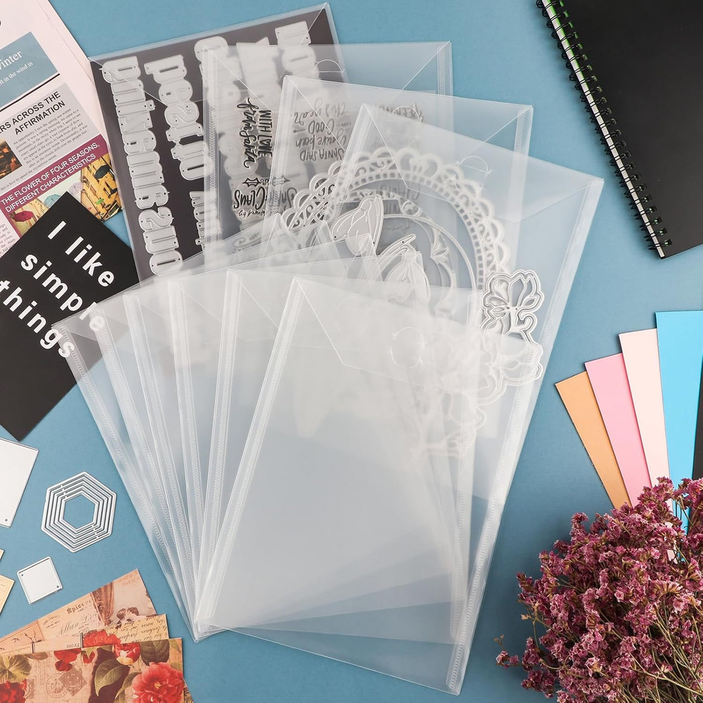 20 Pack Storage Envelopes,Clear 7X9.4" Resealable Plastic Envelopes Pockets for