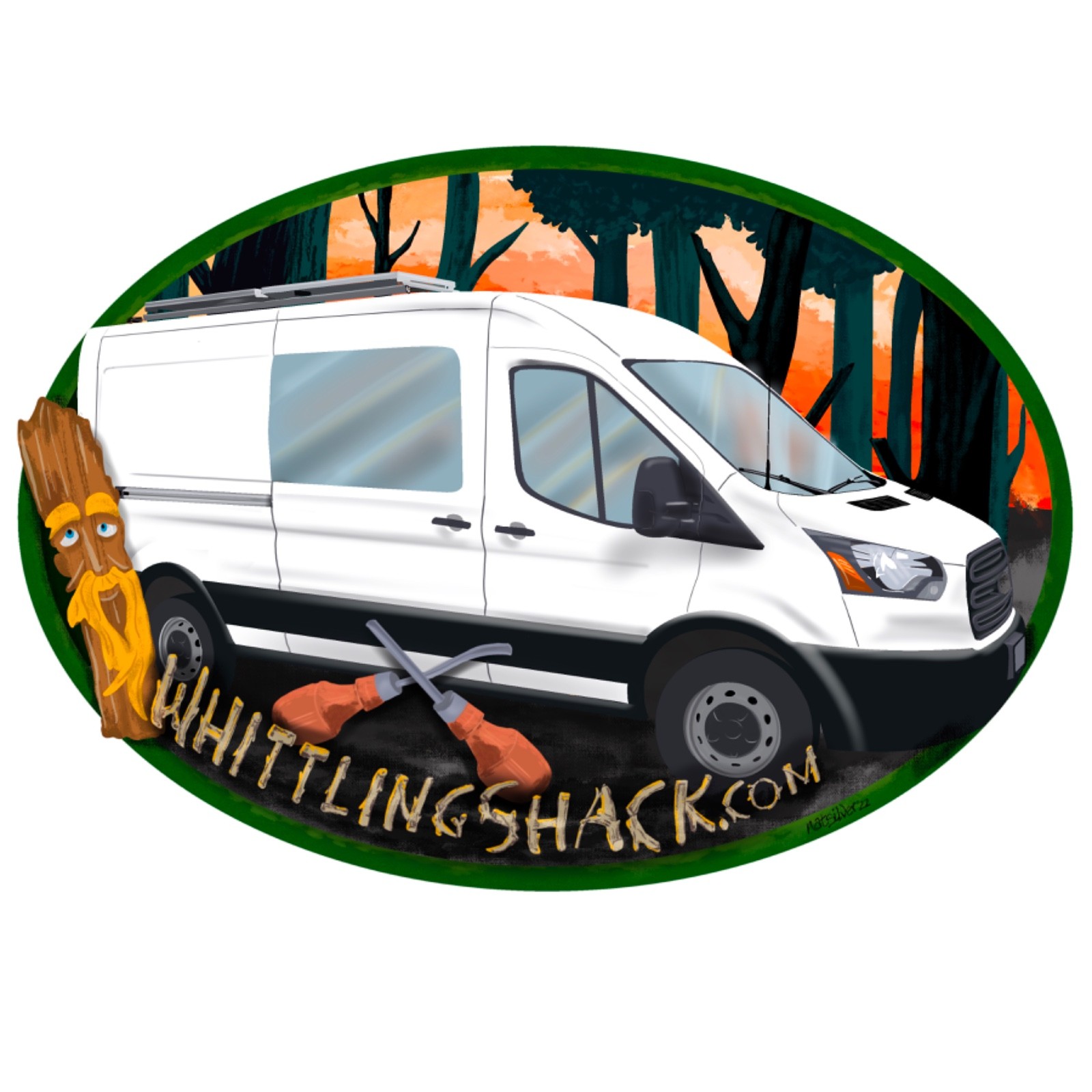 #103- 7.5" knife- 1.85" blade OCC / Shipley woodcarving whittling -NEW