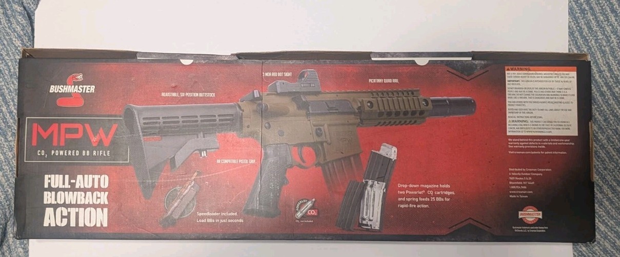 Crosman Bushmaster MPW CO2 Powered, Full-Auto BB Air Rifle with Red Dot NIB