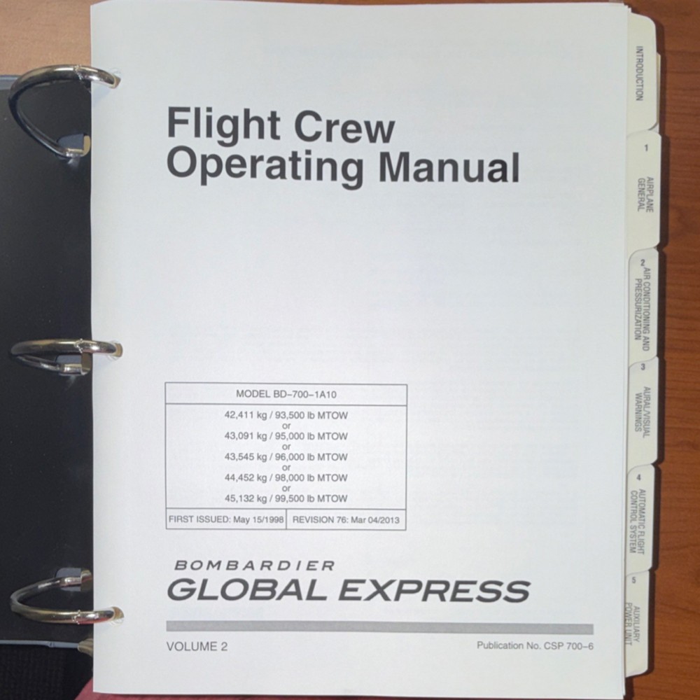 Global Express Flight Crew Operating Manual vol 2