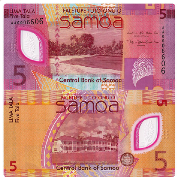 Samoa 5 Tala 2023 P 47 AA Prefix NEW UNC Banknote
