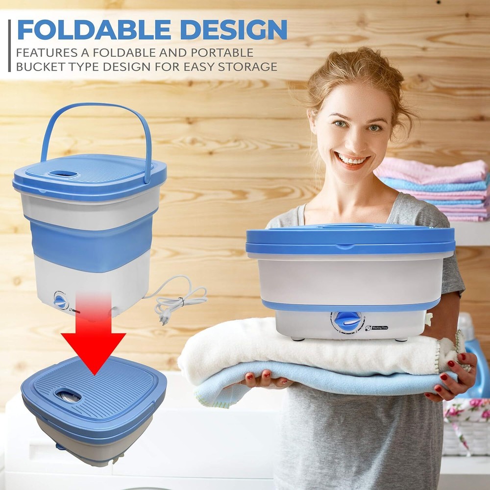 Pyle Pure Clean Foldable Mini Washing Machine – Portable & Lightweight