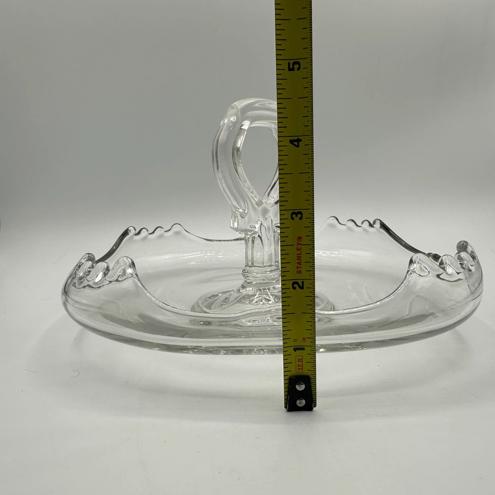 Glass Tidbit Tray with Curved Edges