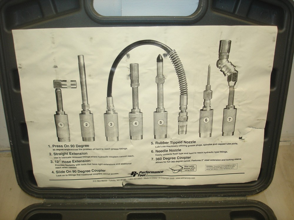 PERFORMANCE TOOL 7 Pc Lube Accessory Kit W50049