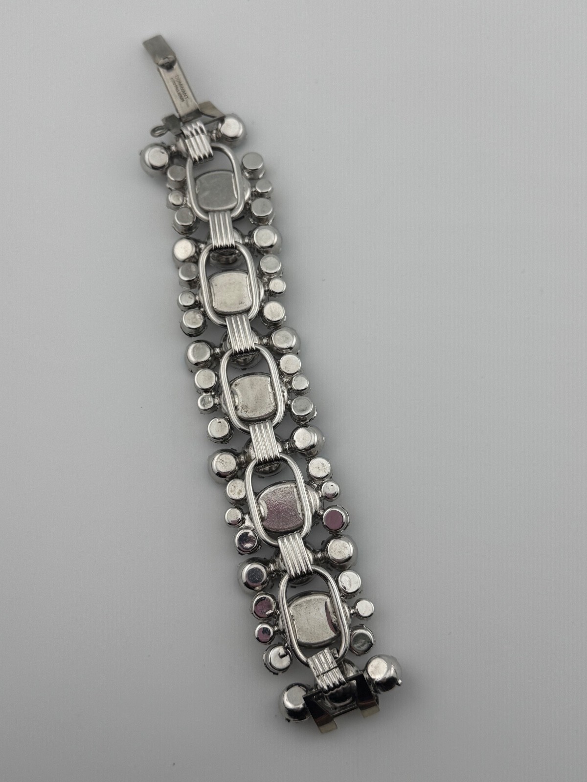 Vintage Juliana D&E 5 Link Bracelet Oval AB Aurora Borealis Rhinestone READ