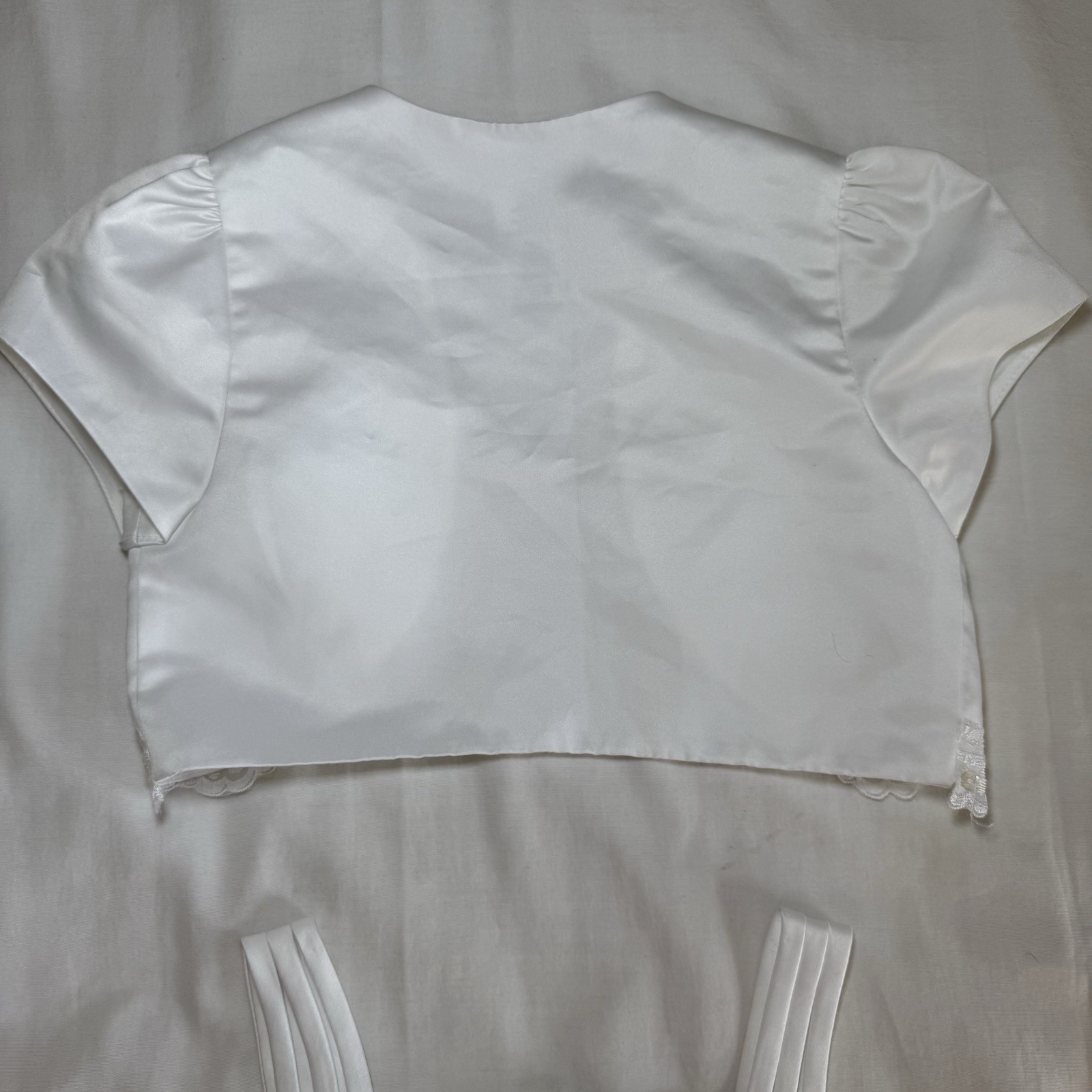 Bonnie Jean Girls White Special Occasion Flower Girl Communion Dress Size 8