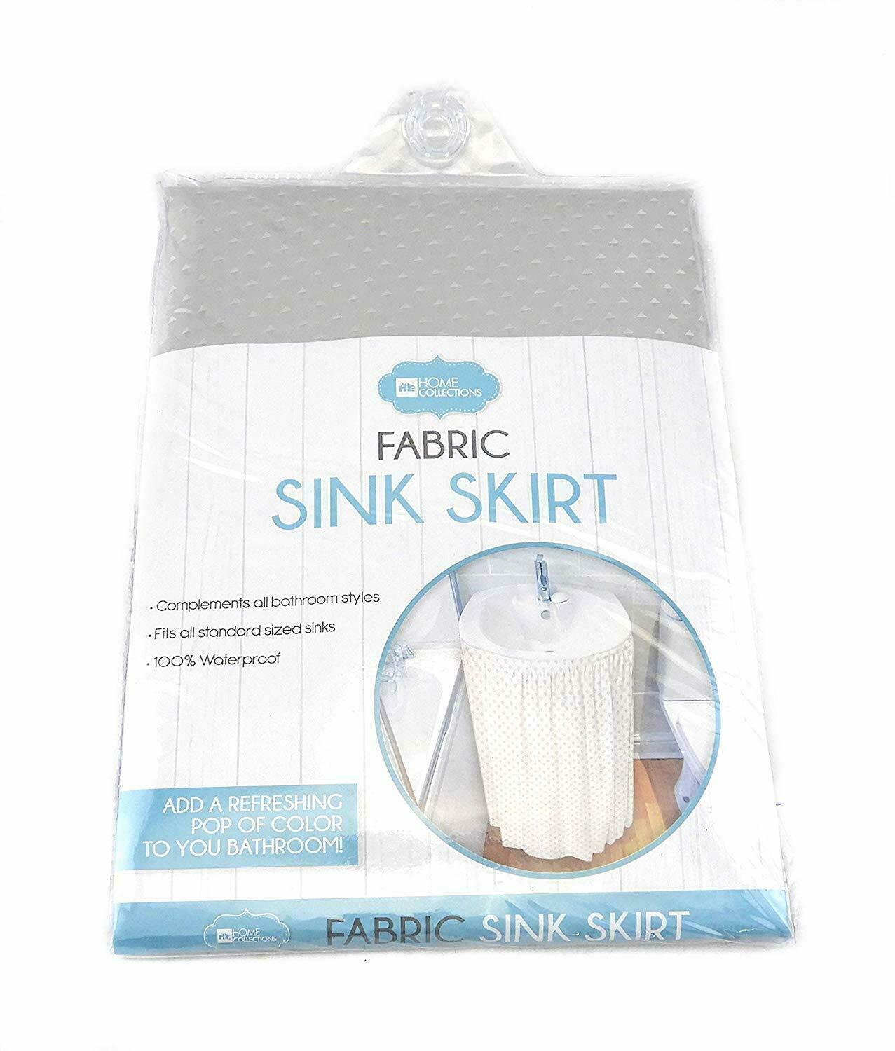 Fabric Sink Skirt Diamond Stitch Wraps Around The Sink Self Stick USA Seller