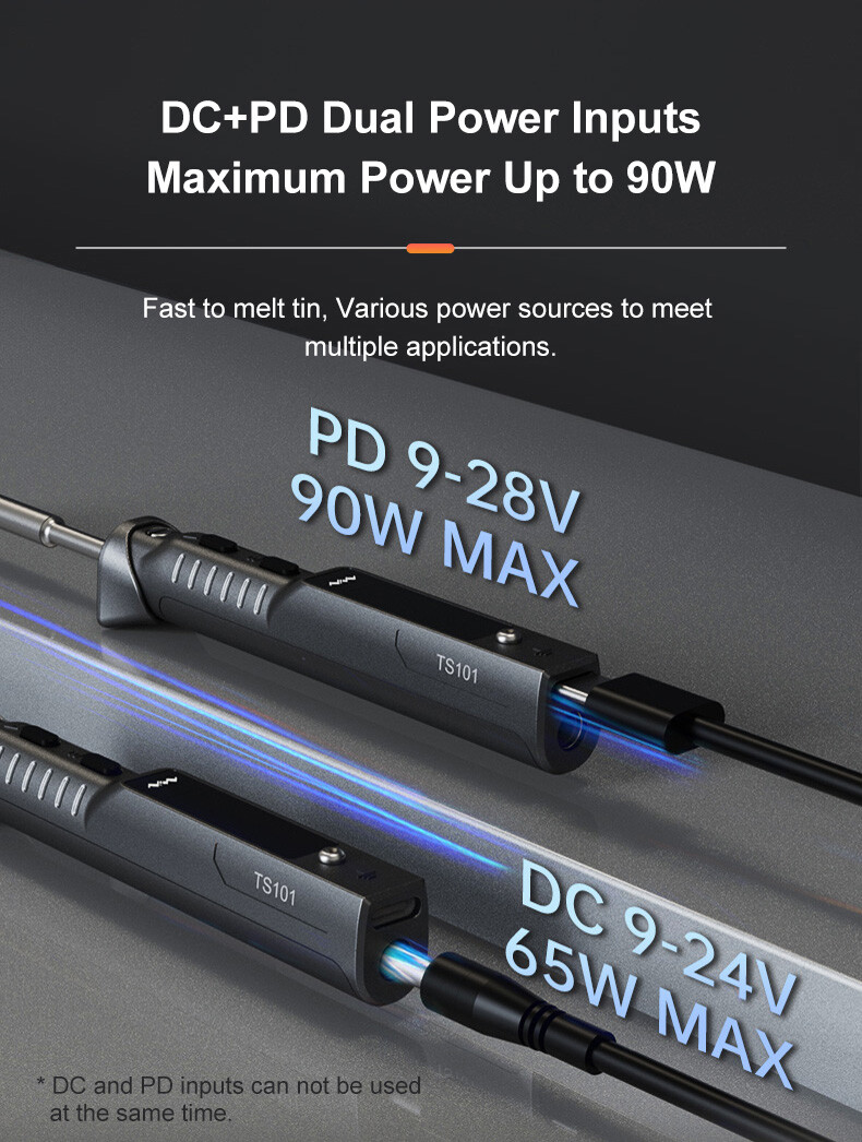 TS101 Soldering Iron Set B2/BC2/I Tips 65W Temperature Adjustable 50-400℃ USB-C