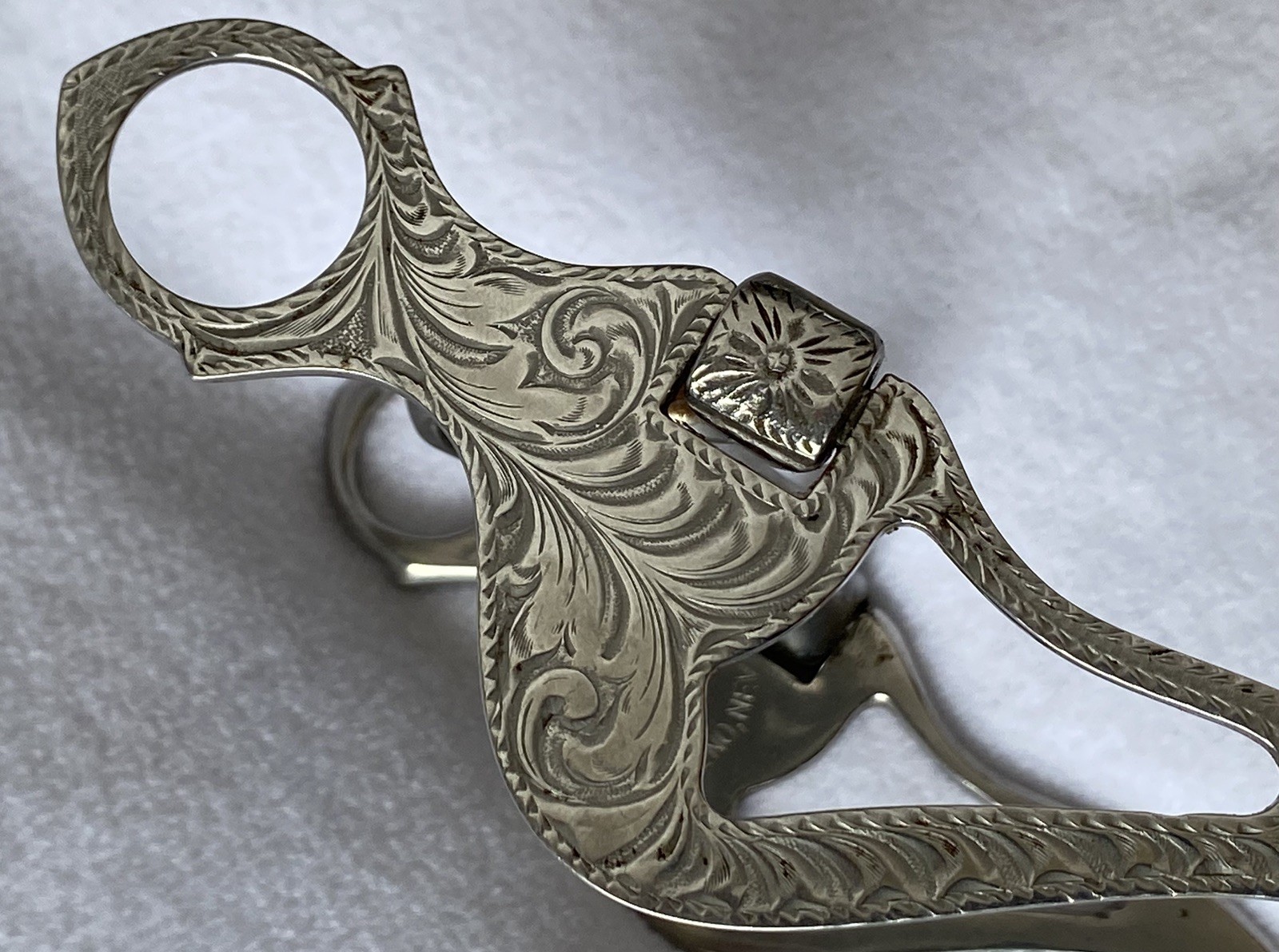 Al TIETJEN Engraved Santa Maria Cheek BIT~4-3/4" Mouth~COPPER Hood & Rollers