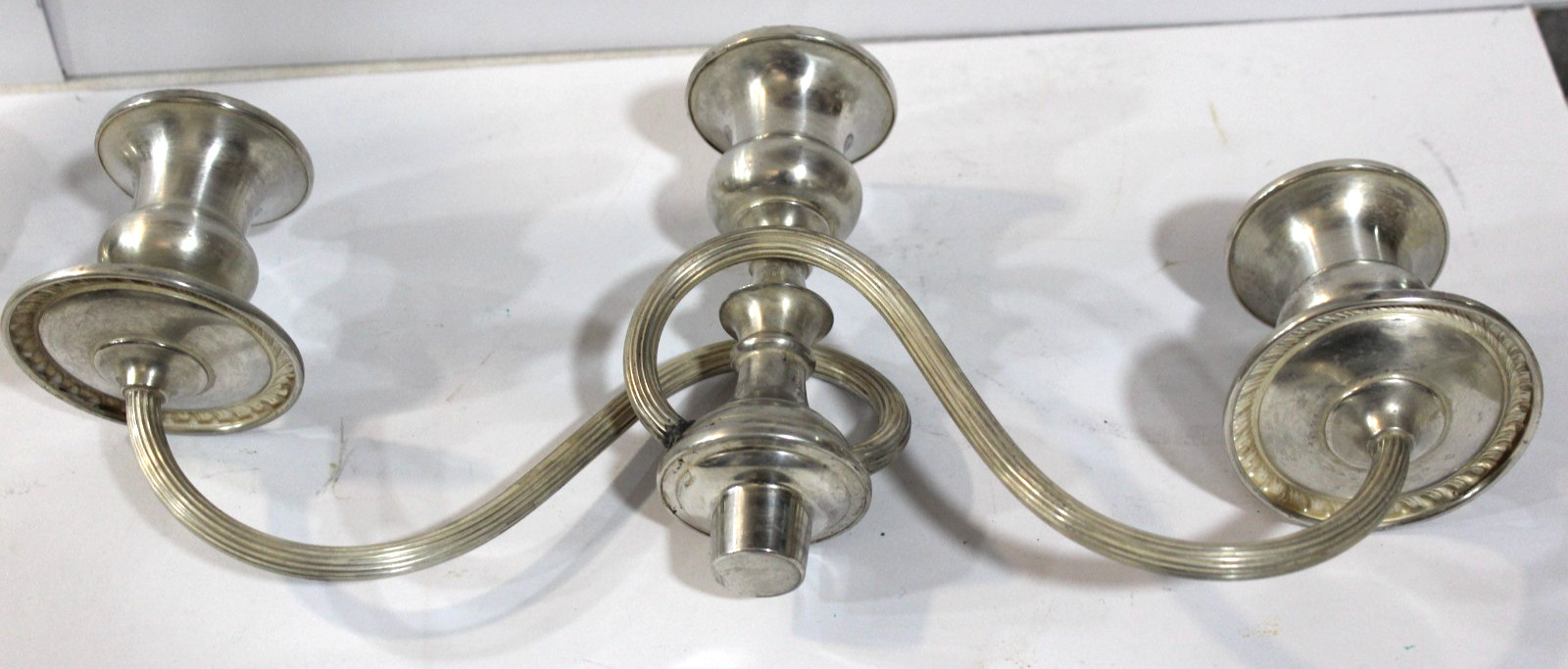 Pair Sterling Silver Preisner Candelabra Georgian 3 Arm Candlesticks 16" #743