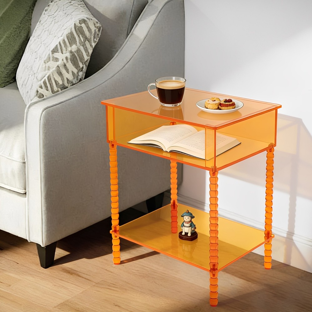 Acrylic End Table Side Table With Storage Couch Table Bedside Table For Dorm