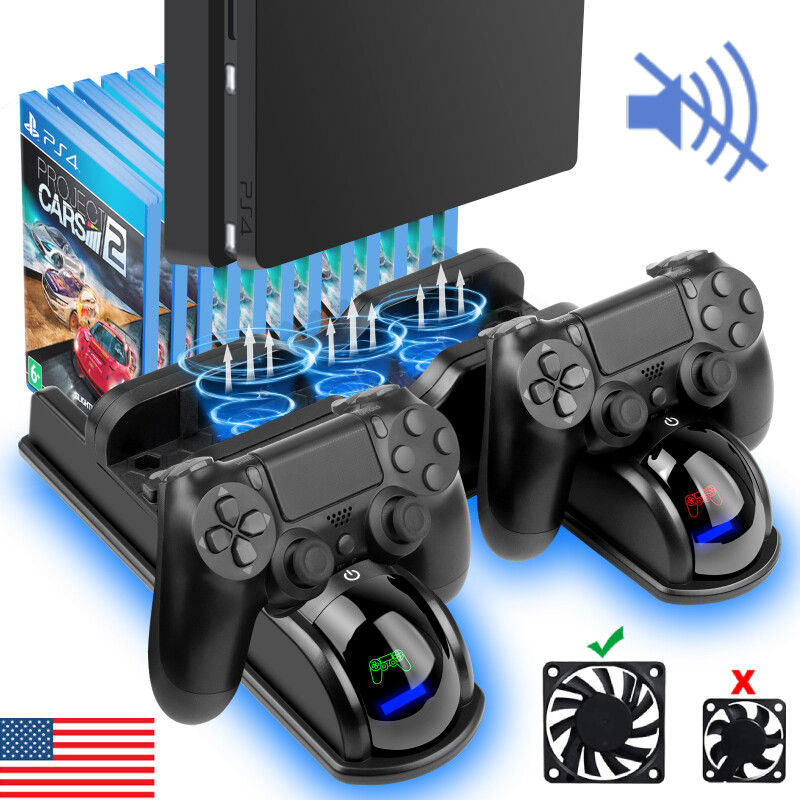 Vertical Cooling Stand For Playstation 4 Console PS4 Dualshock Controller Games