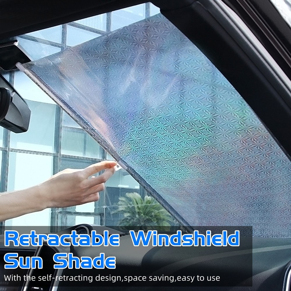 Retractable Car Auto Front Windshield Sun Shade Window Cover Roll Curtain Visor