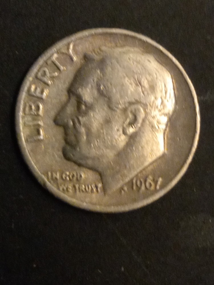 1967-P Roosevelt Dime Die Chip Error