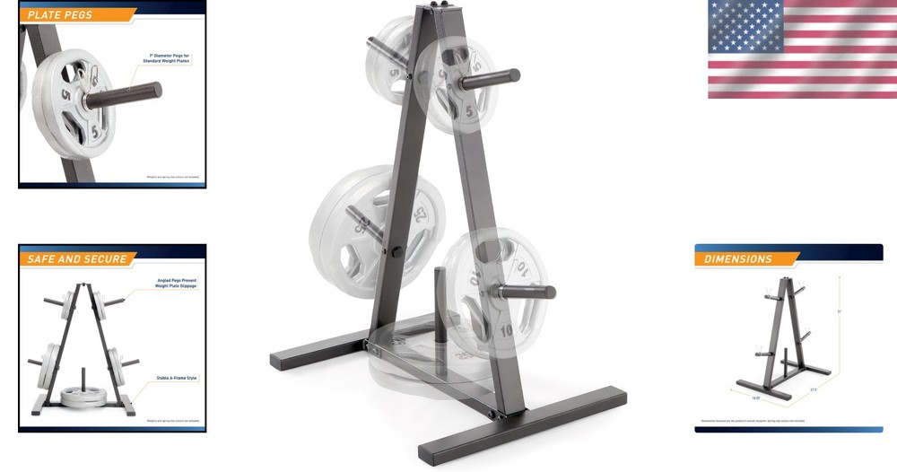 Alloy Steel Weight Plate Storage Rack - Triangular Design for Space Efficiency