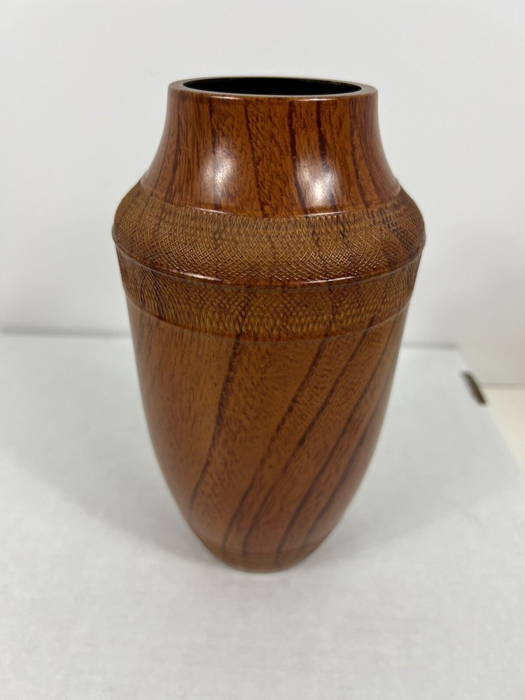 Wood Look Plastic Vase