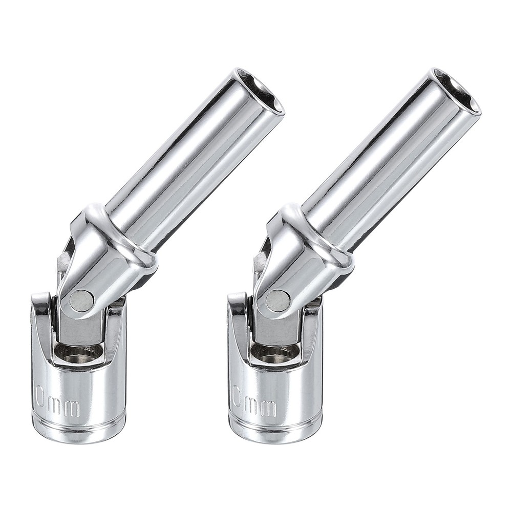 2pcs 3/8" Drive Universal Joint Socket 10mm 6-Point Rotation Swivel Flex Socket
