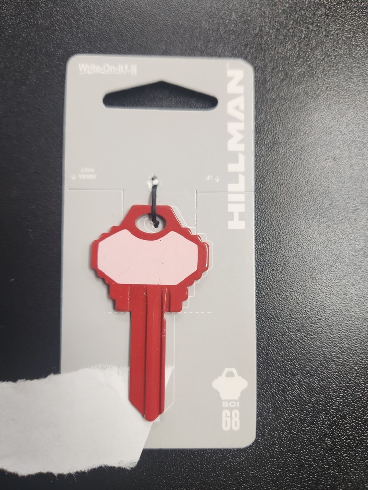 RED WRITE-ON-IT SCHLAGE SC1 KEYBLANK - READ DETAILS BELOW